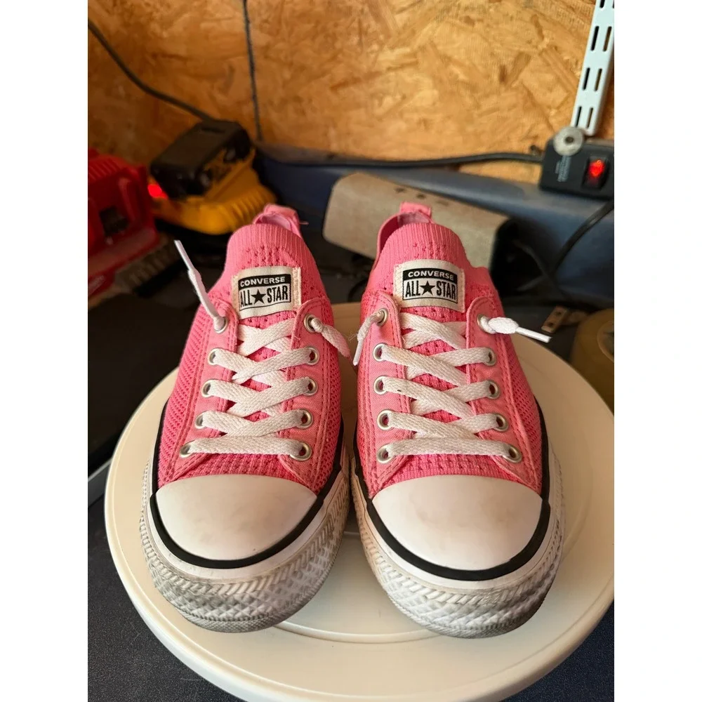 Converse Chuck Taylor All Star Shoreline Pink Knit Slip On Sneakers A09168F 4.5Y